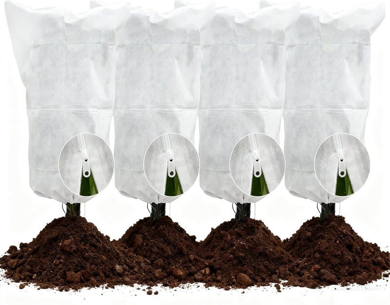 EAONE Plant Covers Freeze Protection 47x71”, Set of 4 Winter Frosts Cloth for Outdoor Plants, Reusable Frost Blankets Tree Wrap Protector for Shrub Cold Weather Bird Insect Prevention, White - Image 1